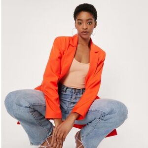 Nasty Gal Orange Oversized Blazer